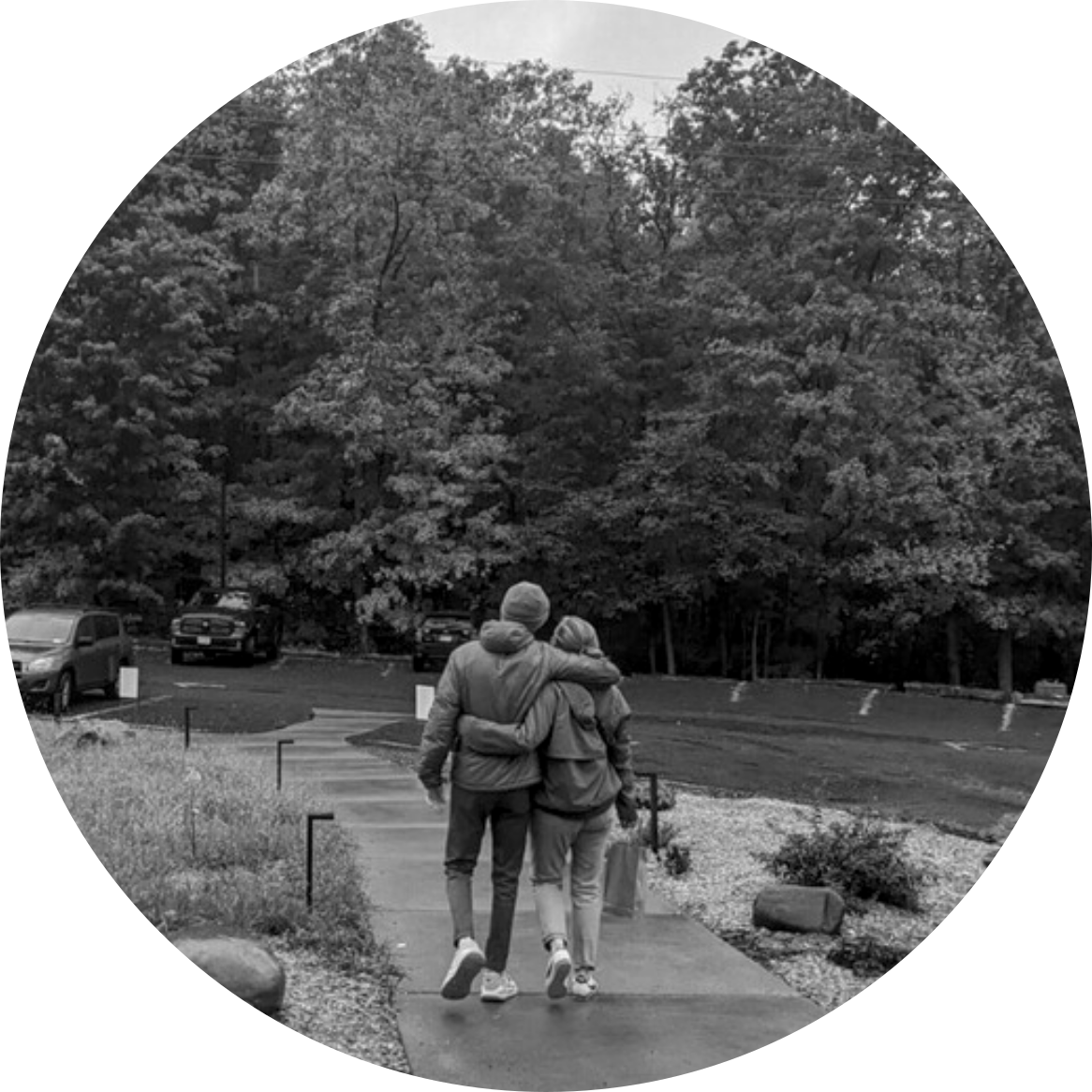 Walking back to the car at Living Roots.